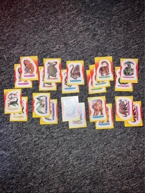 Vintage Dinosaur Trading Cards - Yellow Border